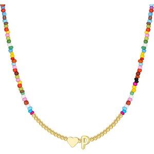 Cute Colorful Heart Initial Pendant Necklace - Perfect for Birthdays & Christmas